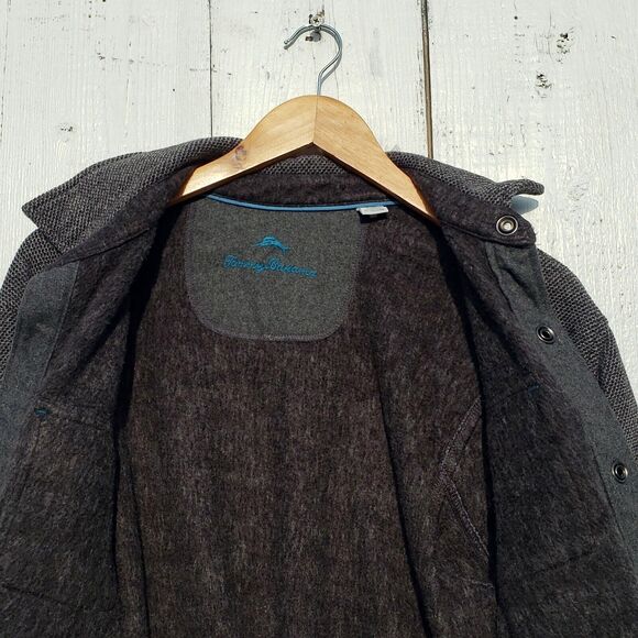 Tommy Bahama Jacket S Soft Heavier Weight Gray Button Up Long Sleeve PLEASE READ - Picture 6 of 9